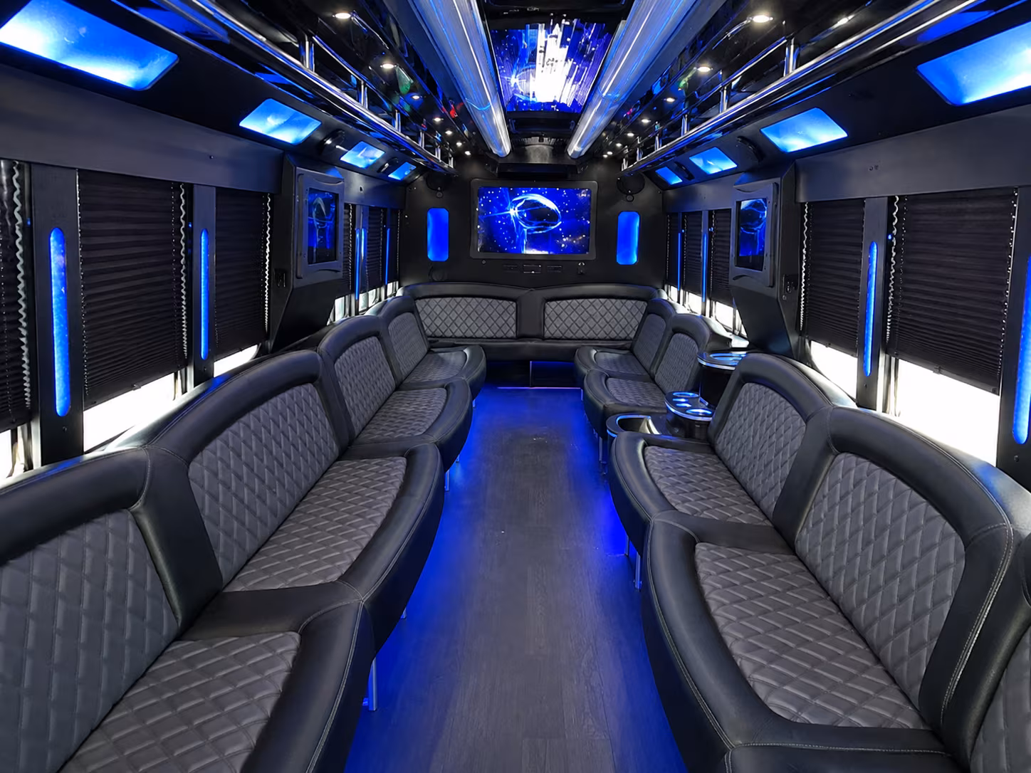Omaha Bachelor & Bachelorette Transportation party bus interior