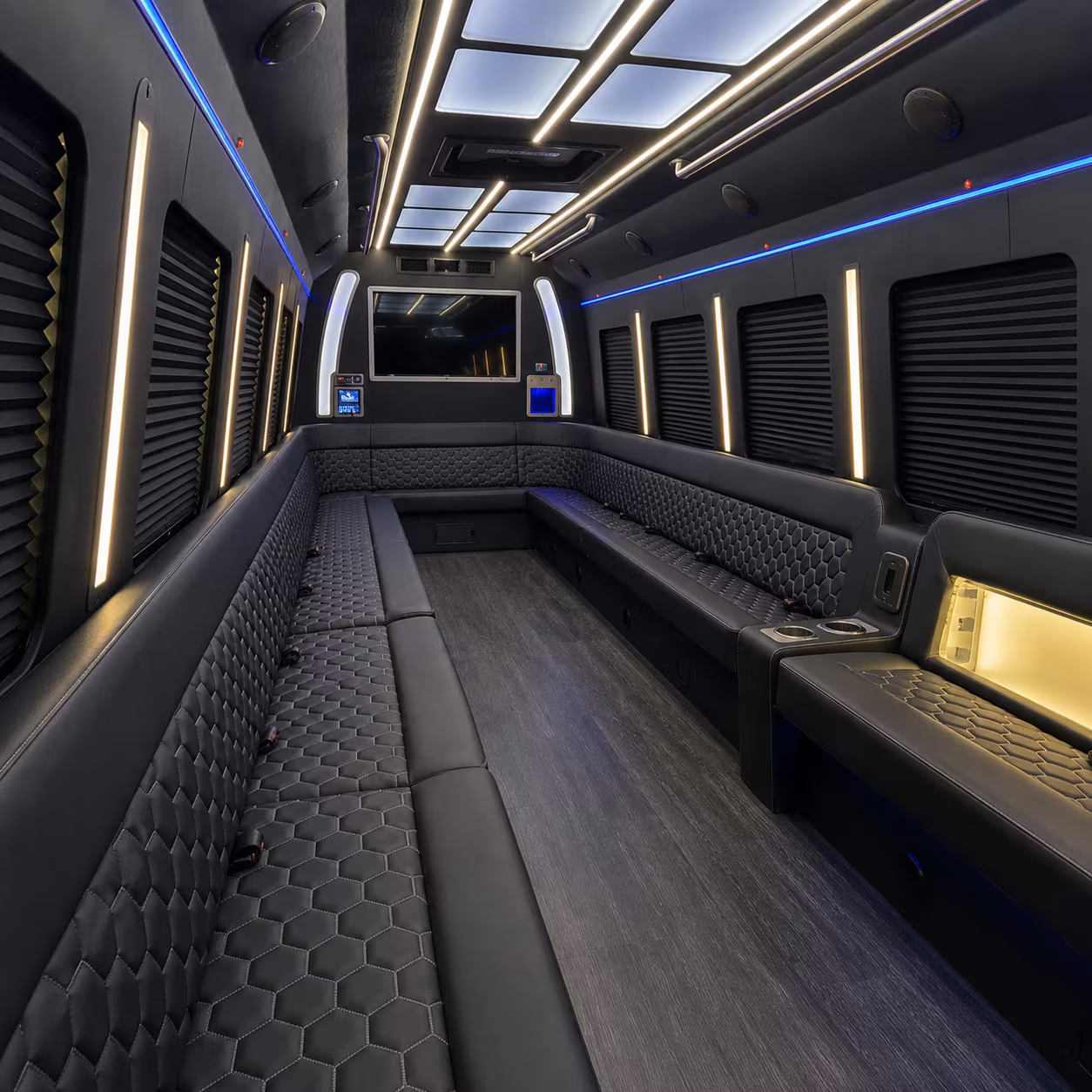 Omaha Birthday, Sweet 16, & Quinceañera Transportation party bus exterior