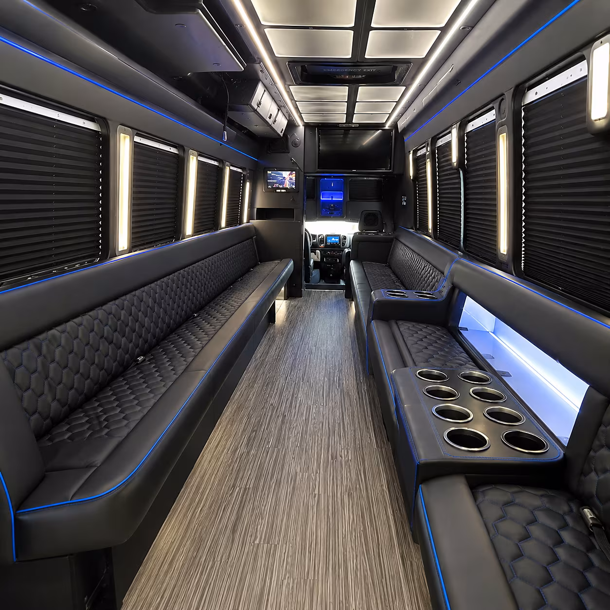 Omaha Birthday, Sweet 16, & Quinceañera Transportation party bus interior