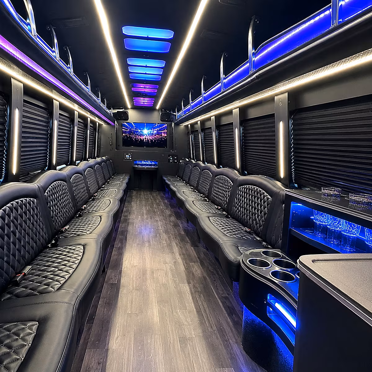 Omaha Concert & Music Festival Transportation party bus interior
