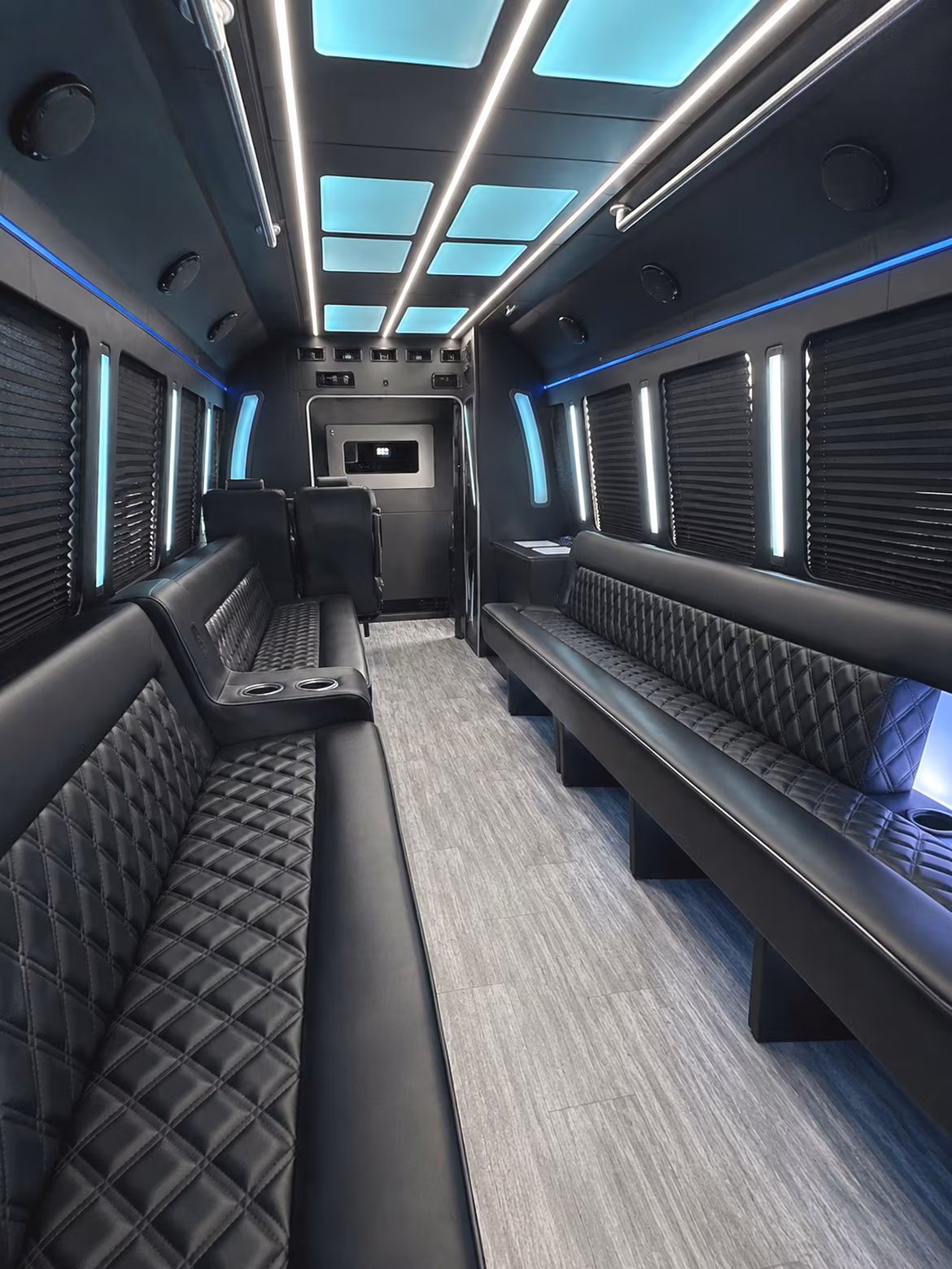 Omaha Wedding Transportation party bus interior