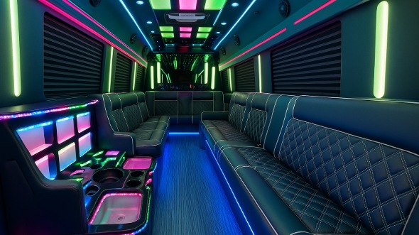 18 passenger party bus interior