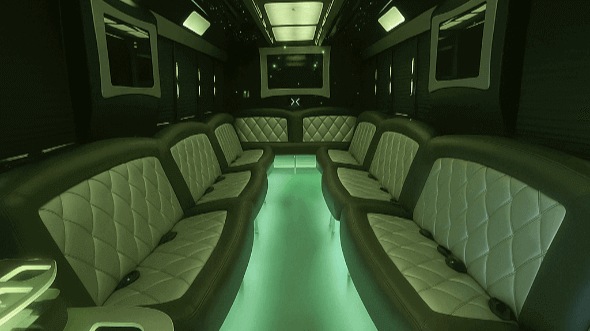 Interior of Charter Bus Company Sioux Falls's 20 Passenger Party Bus in Sioux Falls