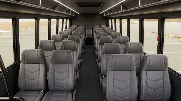 Interior of Charter Bus Company Omaha's 30 Passenger Minibus in Omaha