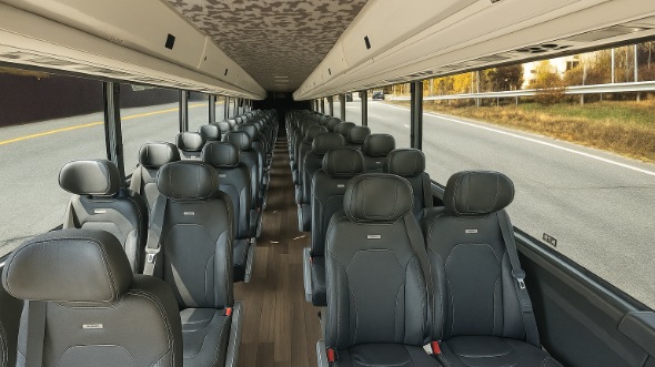 Interior of Charter Bus Company Omaha's 35 Passenger Mini Bus in Omaha