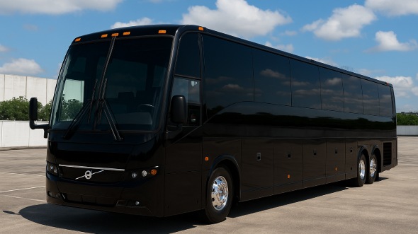 Exterior of Charter Bus Company Council Bluffs's 40 Passenger Party Bus in Council Bluffs