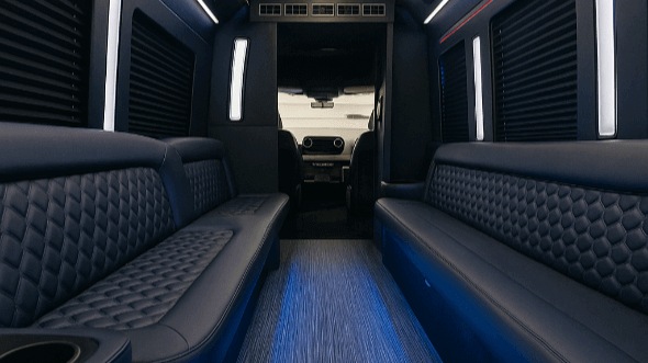 Interior of Charter Bus Company Sioux Falls's 40 Passenger Party Bus in Sioux Falls