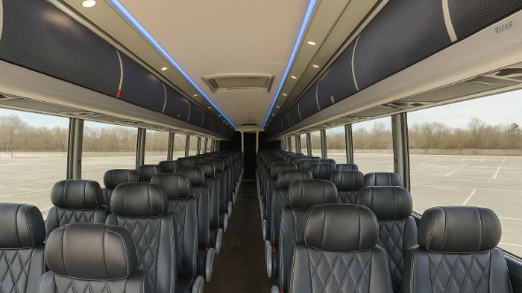 Interior of Charter Bus Company Omaha's 44 Passenger Charter Bus in Omaha