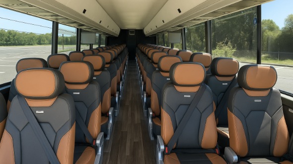 Interior of Charter Bus Company Omaha's 47 Passenger Charter Bus in Omaha