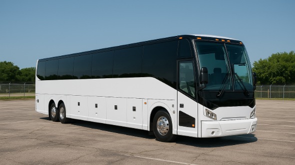 Exterior of Charter Bus Company Council Bluffs's 50 Passenger Party Bus in Council Bluffs