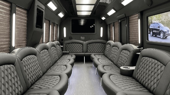 Interior of Charter Bus Company Bellevue's 50 Passenger Party Bus in Bellevue