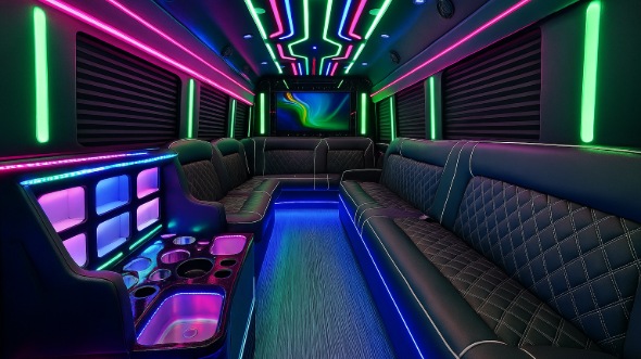 omaha 25 passenger party bus inside